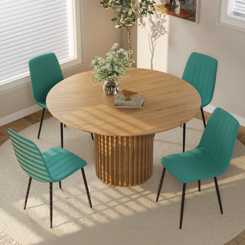 Ensemble de table de salle à manger, 5, Sarcelle, Chêne