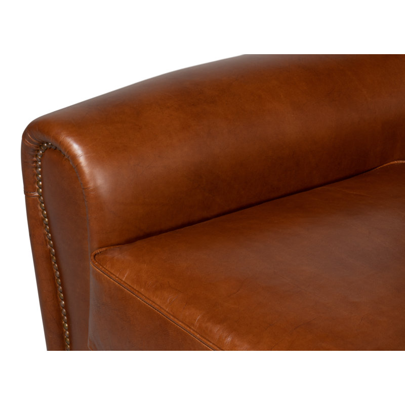 Elite Swivel Armchair, Dark Brown Genuine Leather