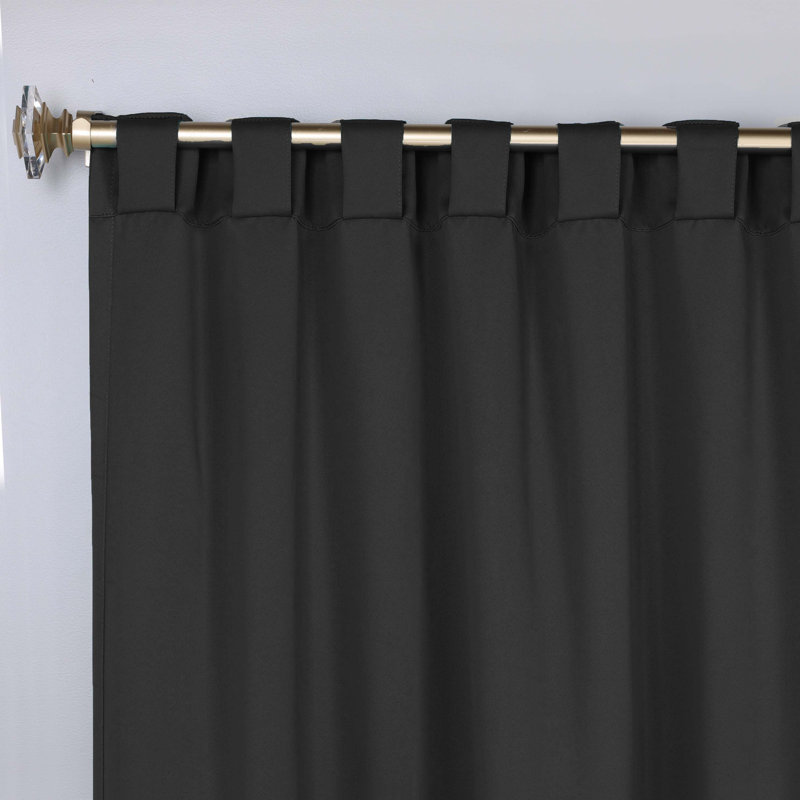Rideaux obscurcissant et passe-tringle Levatt Classic, Noir, L 52 po x L 72 po
