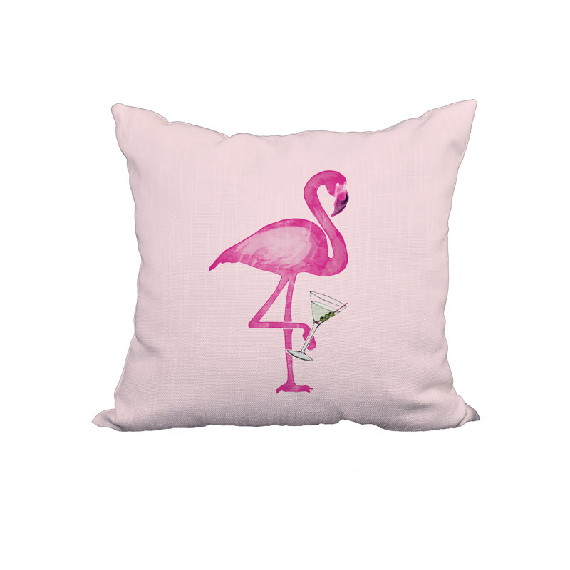 Pink Flamingo 18" x 18" Polyester Throw Pillow