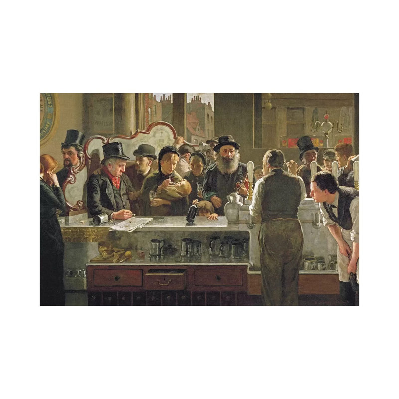 The Public Bar, 1883 by John Henry Henshall - Wrapped Canvas Print, 20.32 cm H x 30.48 cm W
