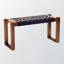 Banc décoratif bleu marine et brun naturel Spencer, H 15,57 po x l 31,26 po x P 11,6 po
