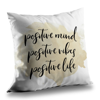 Positive mind positive vibes Beige Livingroom Throw | Home Decor