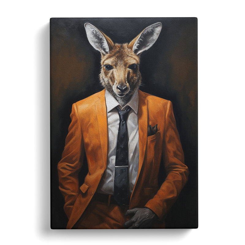 Kangaroo In A Suit - Print, 76cm H x 50cm W x 3cm D