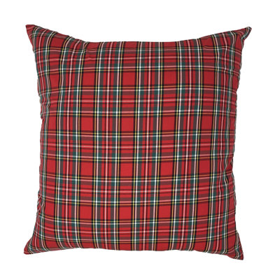 Holiday Plaid Throw Pillow In Red