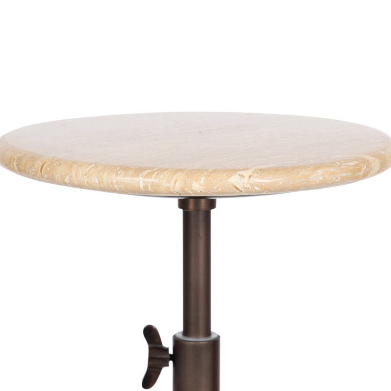 Table de boisson en travertin réglable Angl