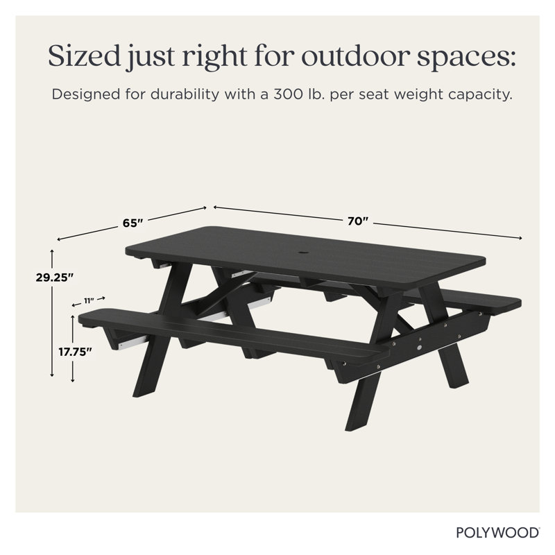 Table de pique-nique 72 po POLYWOOD Park, Teck