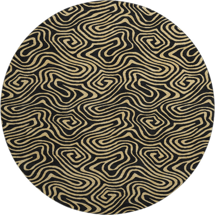 Premium Machine Washable Birchview AMF1031 Swirls Rug