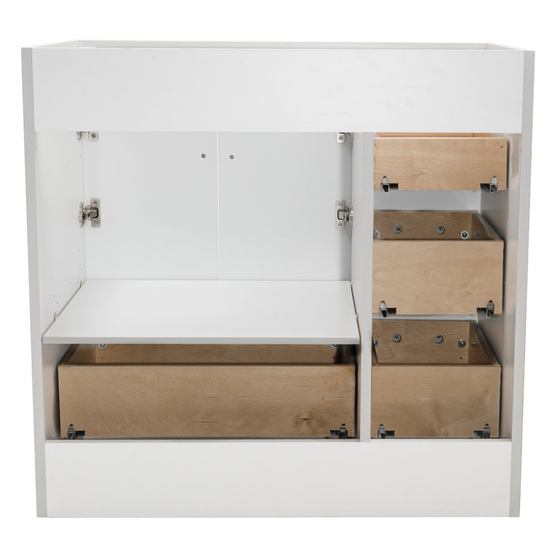 Simplicity 36'' Single Bathroom Vanity Base Only, Satin White