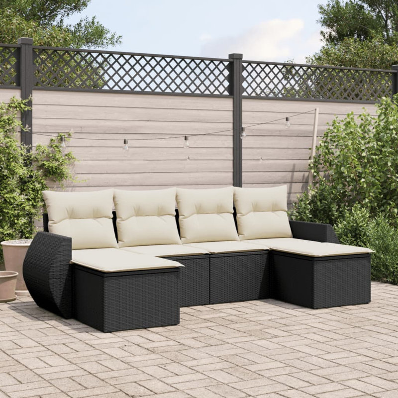 Ensemble de canapé de jardin Vidaxl, Noir