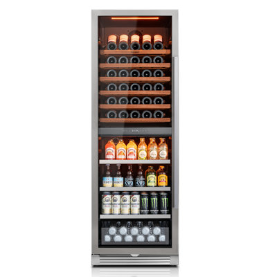 23.4" W  Wine & Beverage Cooler, 77-Bottle Wine Cooler & 177-Can Beverage Refrigerator, 3472F Dual Zone Wine & Beverage Fridge Built-In or Freestand | Fridge.com