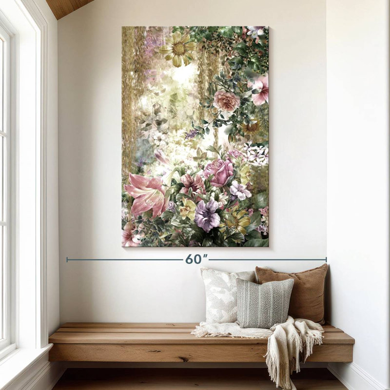 Harnek, fleurs printanières abstraites, H 51 po x l 34 po