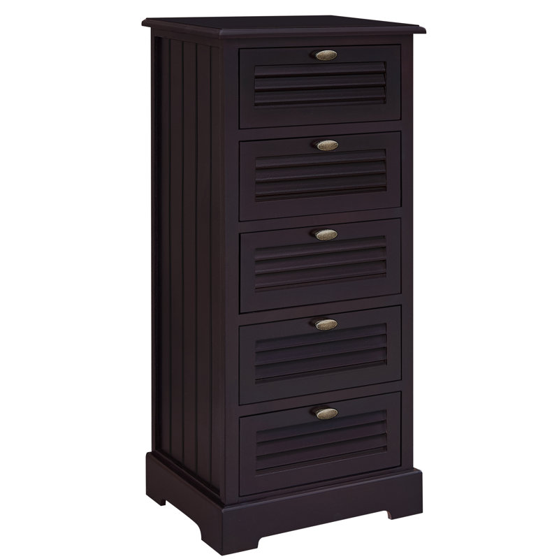 Commode décorative 5 tiroirs Dvorak, Espresso