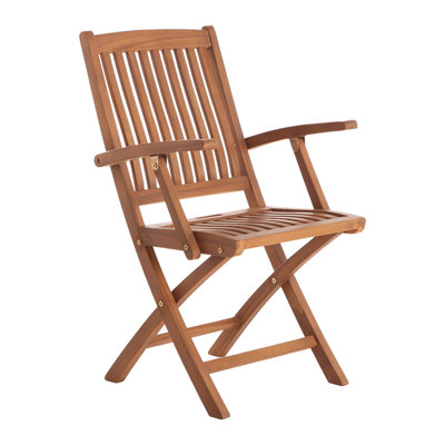 Chaise pliante en teck huilé avec accoudoirs Nordic Teak - Alivianna