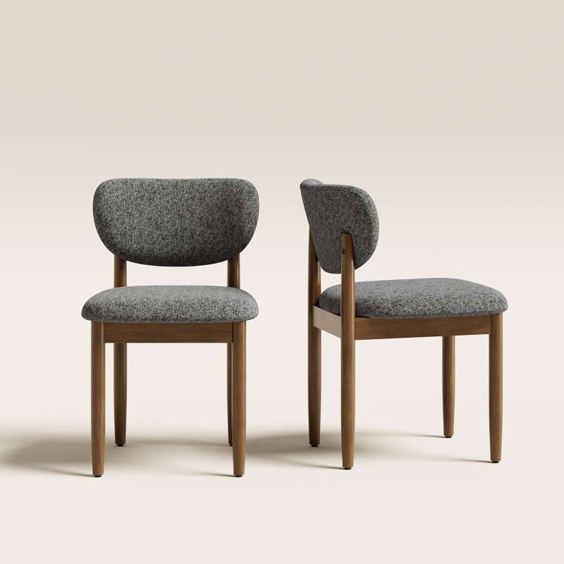 Chaise d'appoint rembourrée en bois massif, Gris