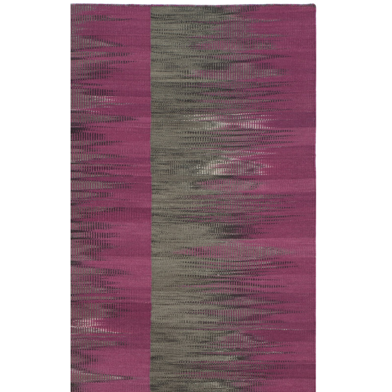 Tapis mauve / gris anthracite en laine tissé à la main Maomina, Rectangle de 5 pi x 8 pi