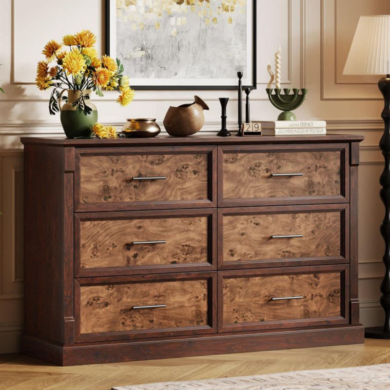 Commode 6 tiroirs Modern Modern, Brun