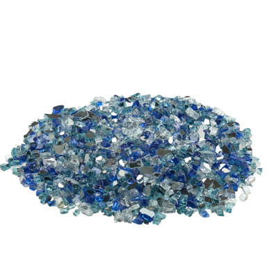 10 LBS Fire Glass 1/2-Inch Fireplace Glass Rocks for Fire Pit Table