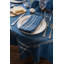 Nappe en lin de style campagnard French Stripe, 60 x 84, bleu chambray