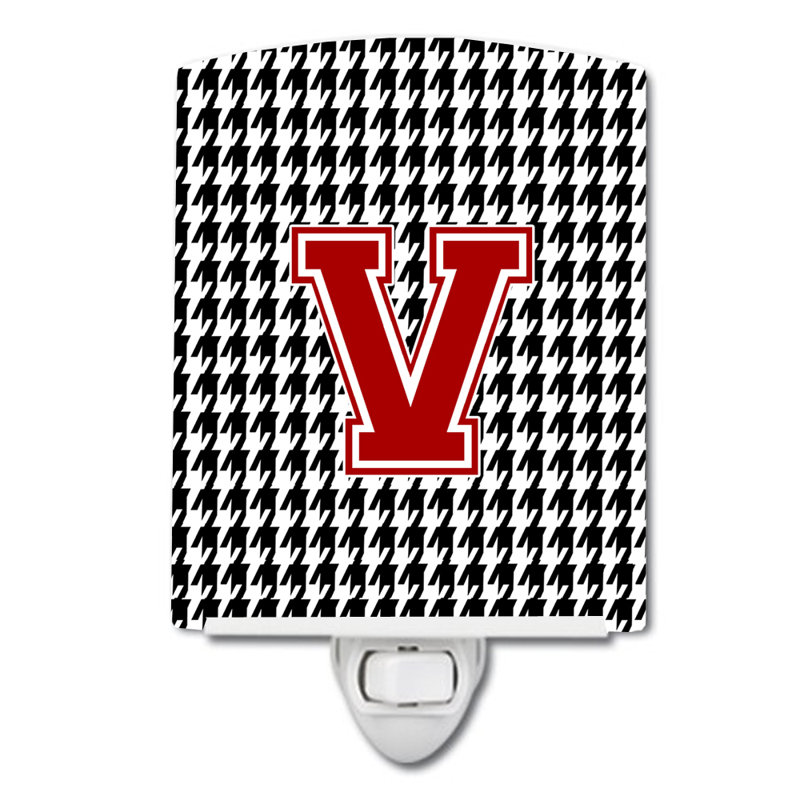 Éclairage de nuit en céramique monogramme houndstooth, V