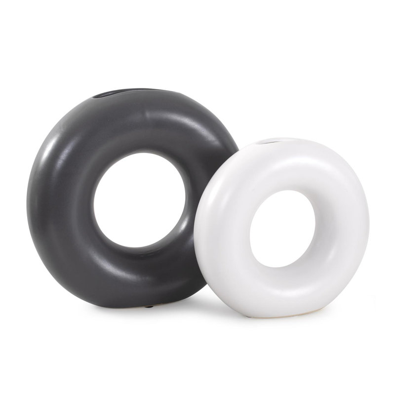 Vase en céramique Ronde Ring - ensemble de 2