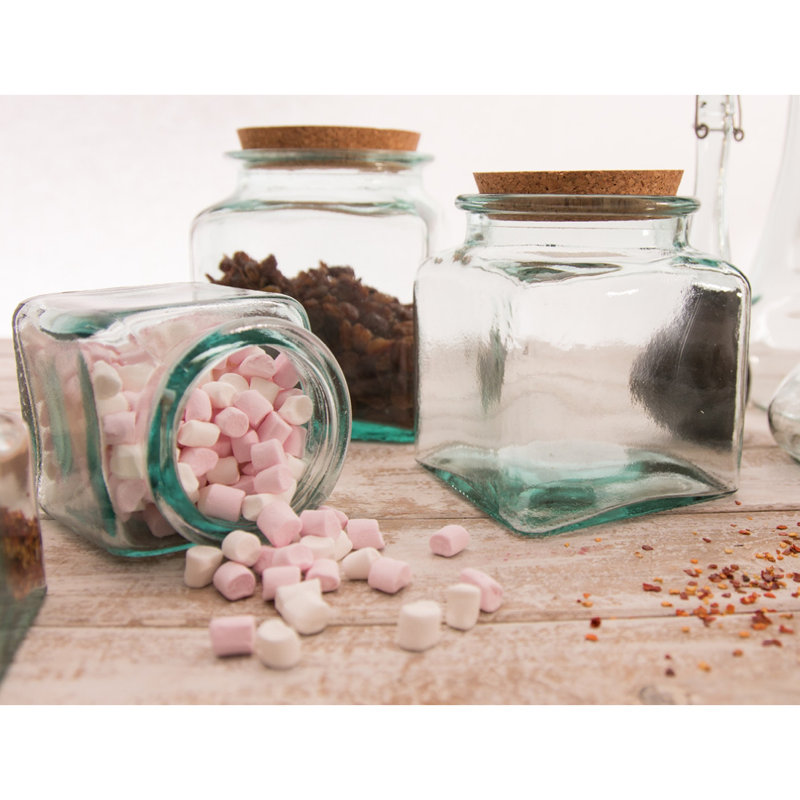 Glass Jar, 10.5cm H x 7cm W x 7cm D