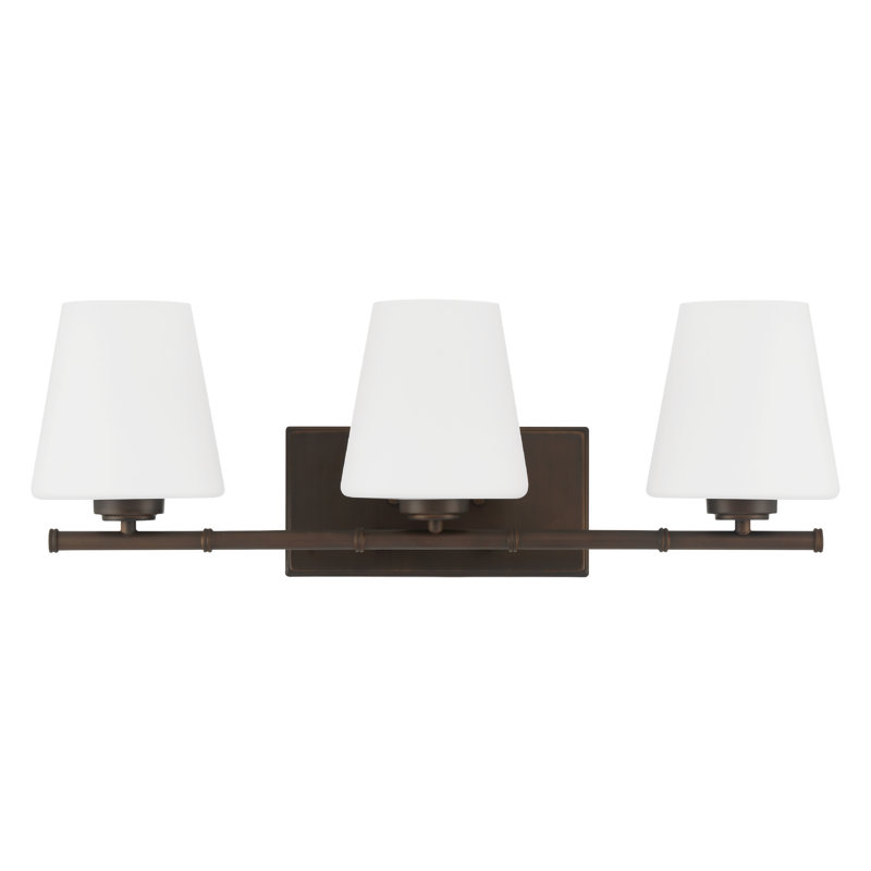 Hunter Fauna Grove 3 Light Bathroom Vanity Wall Light Fixture, Gold