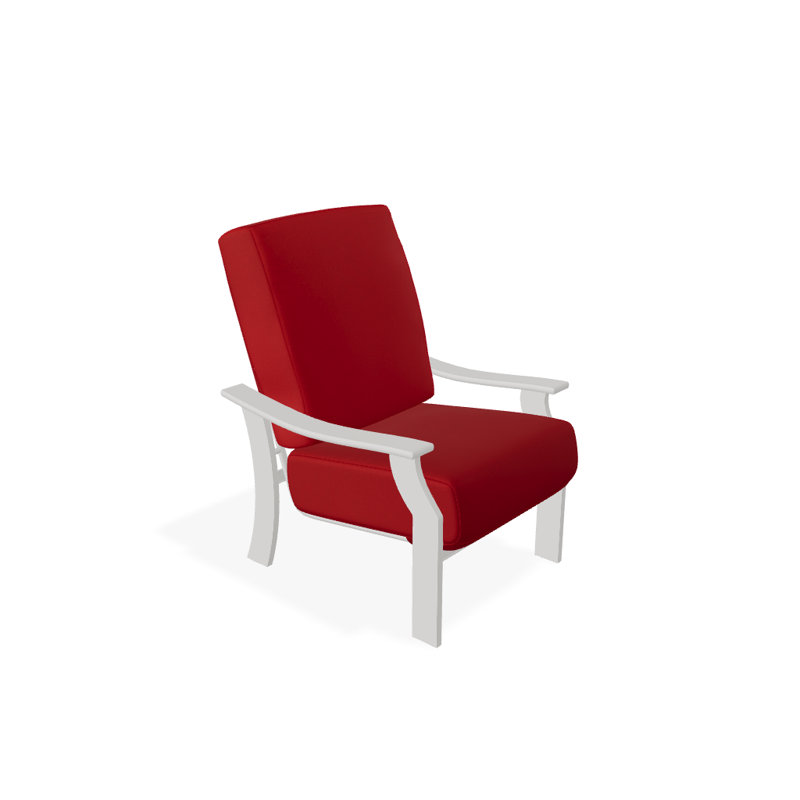 St. Catherine Outdoor Lounge Chair, Textured Snow, Red 1A