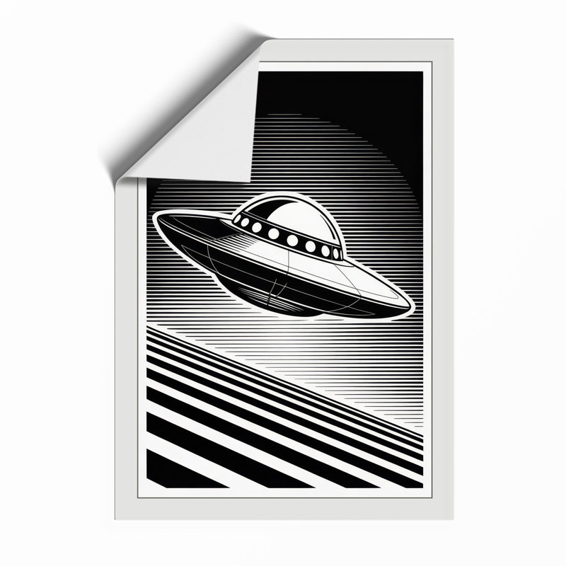 Saucer Retro - Framed Print, A3 - 42.0 x 29.7 cm, Unframed