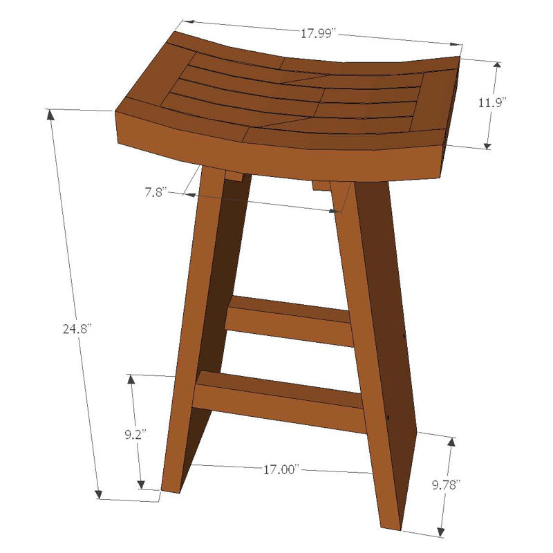 Asia 12'' W Teak Shower Bench