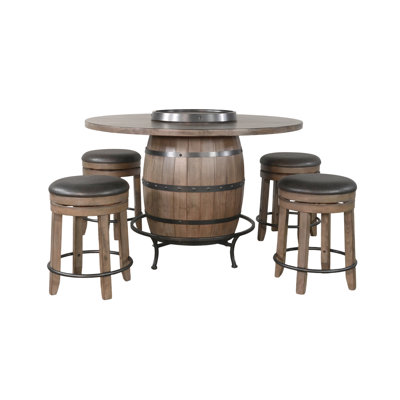 54" Round Wine Barrel Pub Table Set