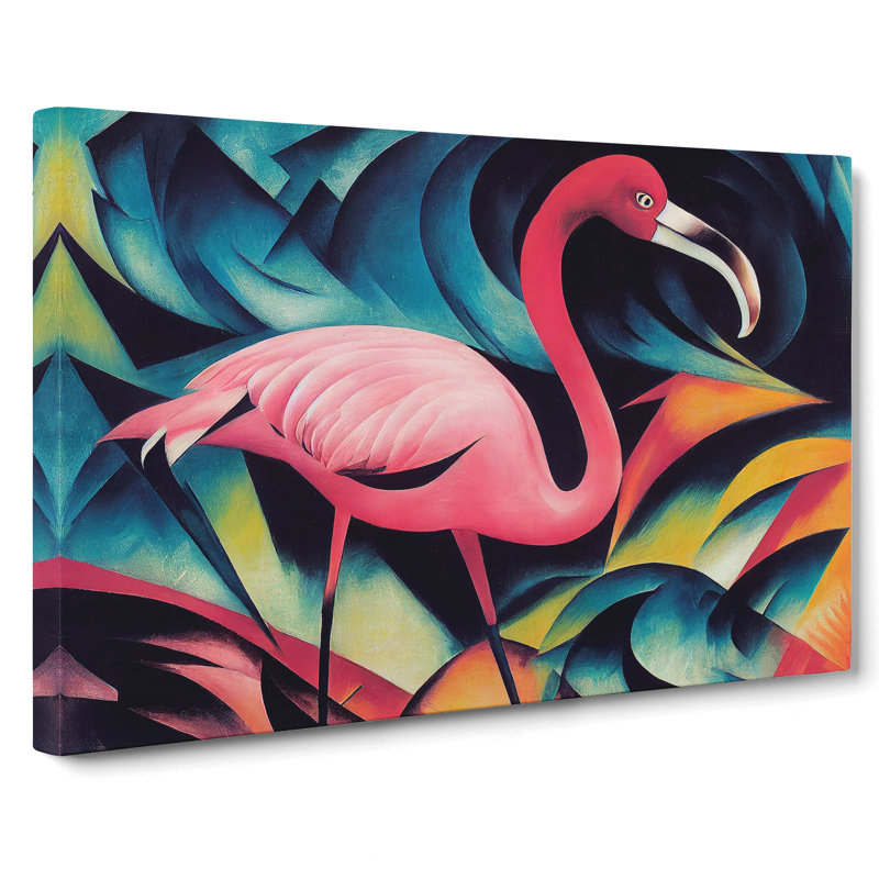 Flamingo Abstract Art Vol.2 - Wrapped Canvas, 50cm H x 76cm W x 3cm D