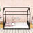 Metal Floor Bed With House-Shaped And Guardrails-23971056-23971059