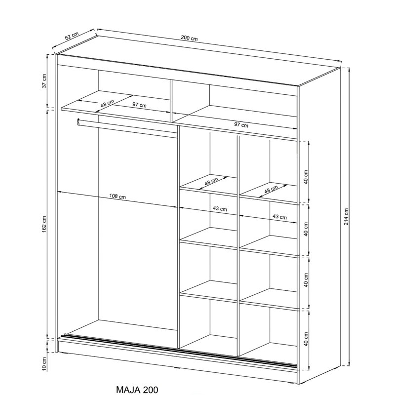 Damiean 2 Door Solid + Manufactured Wood Wardrobe, White