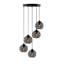 Lustre moderne noir, 23,6 po de diamètre x 43,7 po de hauteur | Hauteur réglable, corps en métal, 5 x douilles E27 (40 W maximum) | Éclairage élégant pour la salle à manger et les espaces de vie, design élégant | Homologué IP20, auvent de 15,7 p
