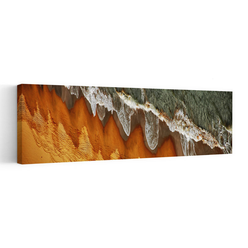 «Abstract Beach Waves», art mural côtier abstrait et vibrant contemporain, H 12 po x l 36 po