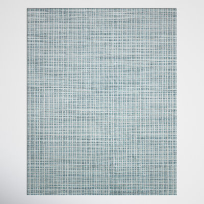 Hannon Blue Hand-Woven Geometric Rug