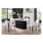69-Inch Rectangular Faux Marble Dining Table with Wave Metal Base
