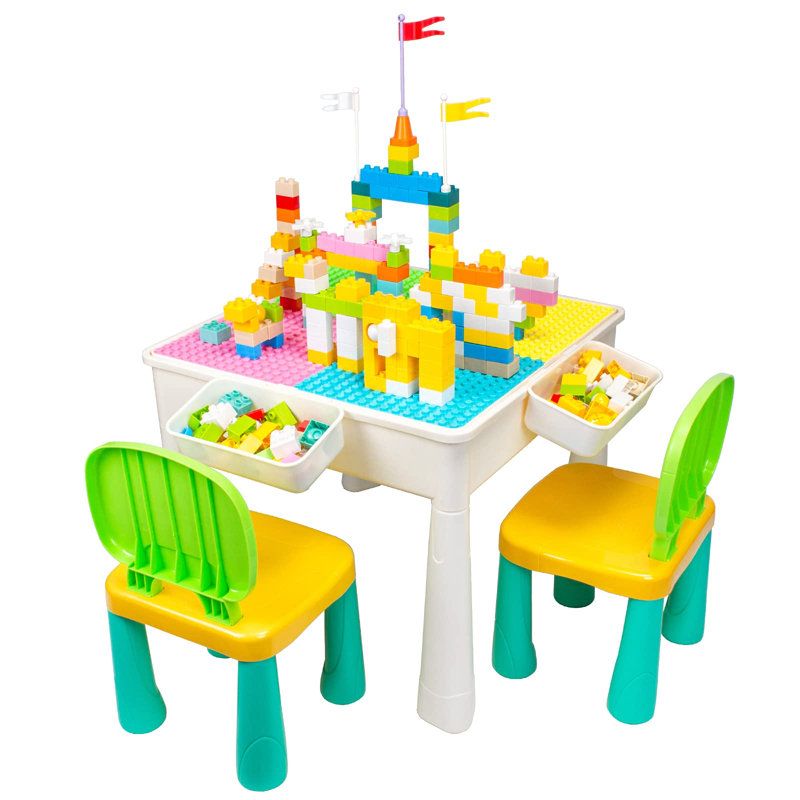 Majors Kids Square Play Or Activity Table and Chair Set, Yellow/Green