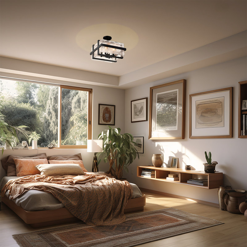 Cloud Break 4 - Light Semi Flush Mount