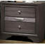 Table de chevet contemporaine 1pc avec finition grise et détails argentés-133490530