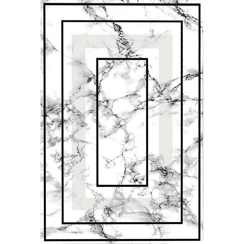 Elegant Machine Washable Area Rug, 100% Polyester, 70.9 x 110.2 inches | Non-Slip PVC Dot Underside, 0.3 in Pile Height | 3D Digital Print Design, Durable & Easy Care for Living Room, Bedroom, & Dining Spaces