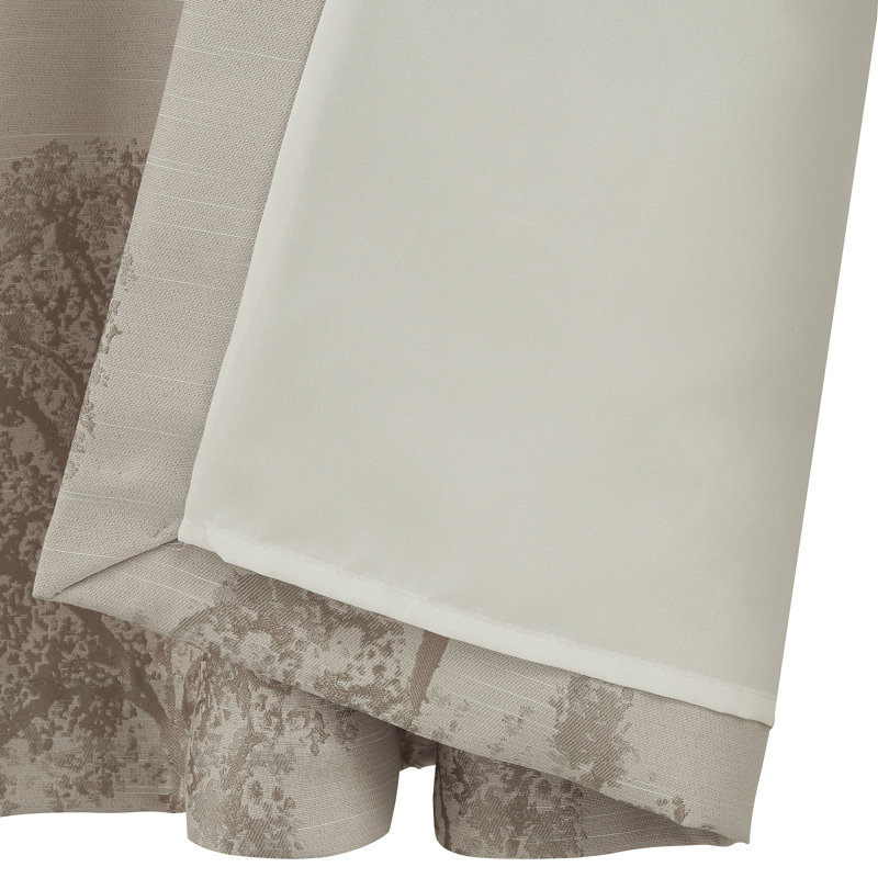 Jacquard Tree Eyelet Curtains, Silver/Cream, 229 W x 137 D cm