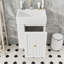 Meuble-lavabo de salle de bain avec lavabo en céramique, tablette latérale et tiroir de rangement-2082252377