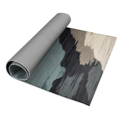 Tapis intérieur et extérieur gris Watercolor