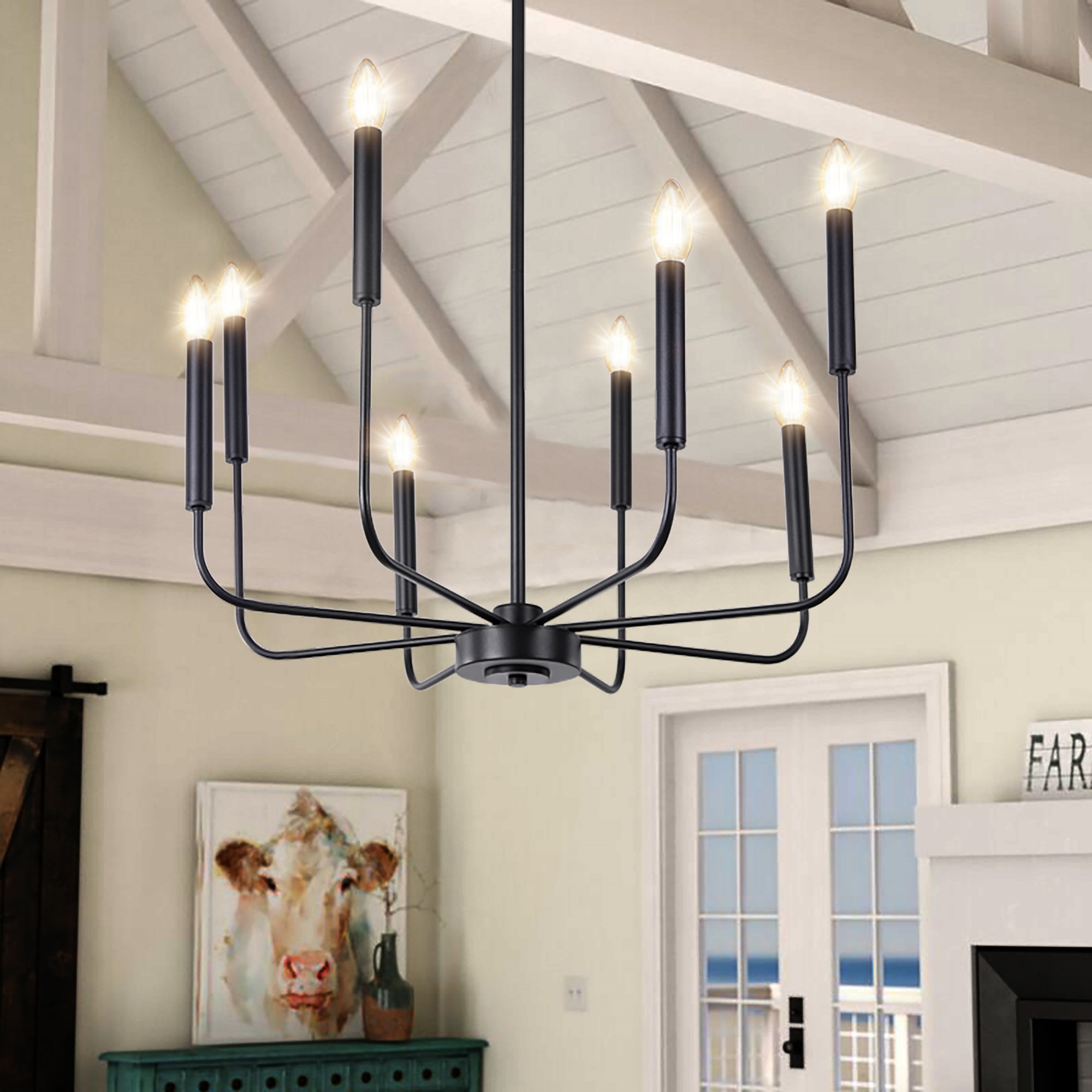 Gracie Oaks 8-Light Farmhouse Chandeliers Classic Candle Ceiling ...