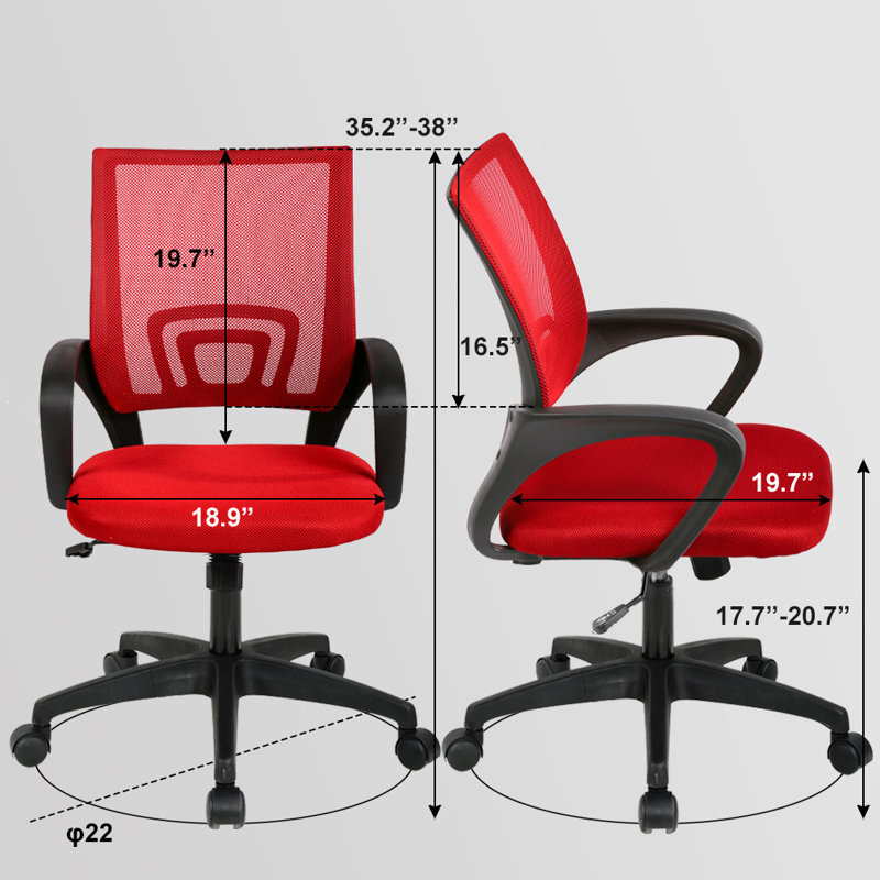 Office Chair Ergonomic Mesh Task Chair Adjustable Height Office Chair Executive Desk Chair Swivel Rolling Office Computer Chair with Armrest Wheels for Office Home