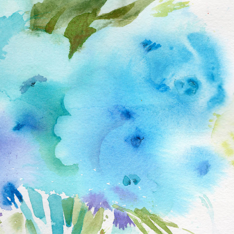 Ensemble de housse de couette DiaNoche en microfibre par Sheila Golden - Fleurs bleues