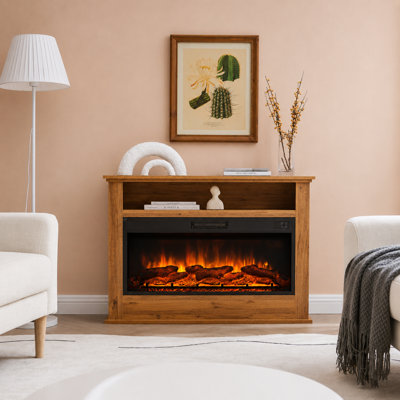 FLAMEKO 41" Electric Fire and Surround, Freestanding Suite, Sahara