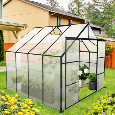 Serre 8 x 8 pi avec base galvanisée - Toit ajustable robuste